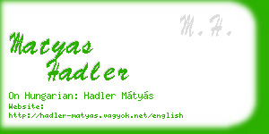 matyas hadler business card